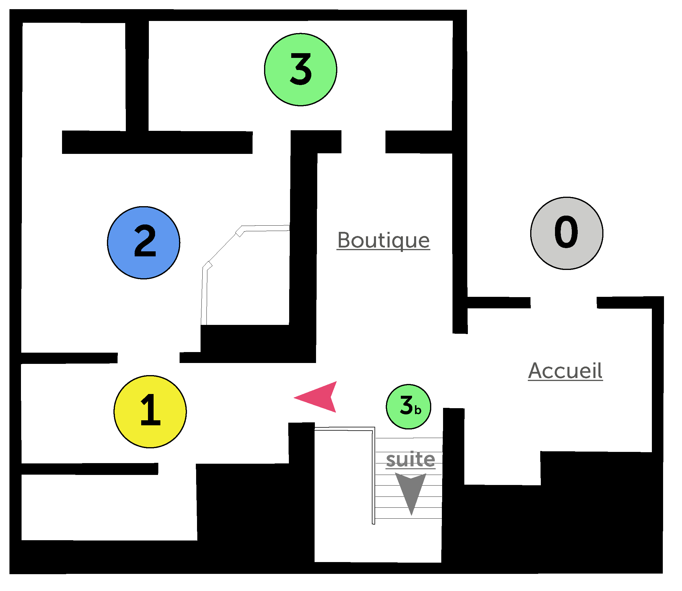 Parcours de visite - niveau rdc